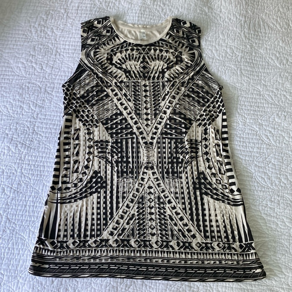 Cream and Black Lasercut Tunic